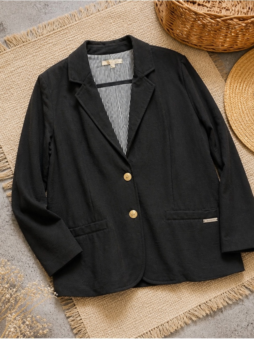 Weekenders Black Two-Button Women's Blazer